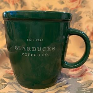 Vintage hunter green Starbucks barista cup